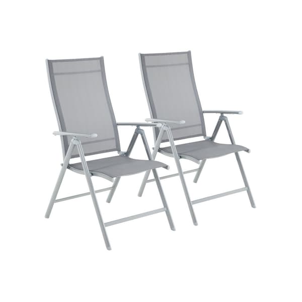 Set med 2 trädgårdsstolar grå