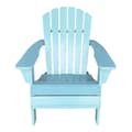Miniatyrbild 4 av 7: AXI Carmen Adirondack trästol i blå | Trädgårdsstol / loungestol i trä för 1 person med armstöd & högt ryggstöd | 90 x 78 x 93 cm
