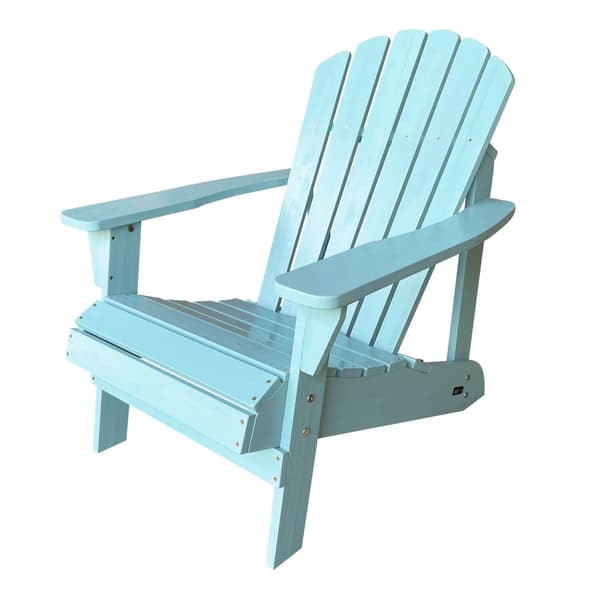 AXI Carmen Adirondack trästol i blå | Trädgårdsstol / loungestol i trä för 1 person med armstöd & högt ryggstöd | 90 x 78 x 93 cm
