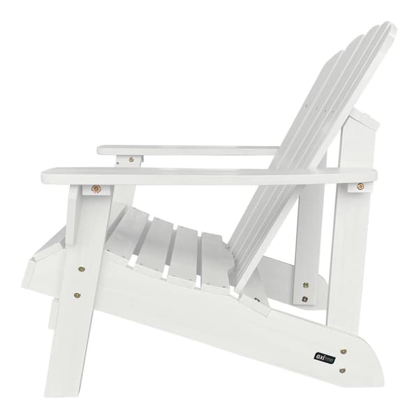 AXI Carmen Adirondack puinen tuoli valkoinen | Puinen puutarhatuoli / oleskelutuoli 1 hengelle käsinojilla ja korkealla selkänojalla | 90 x 78 x 93 cm