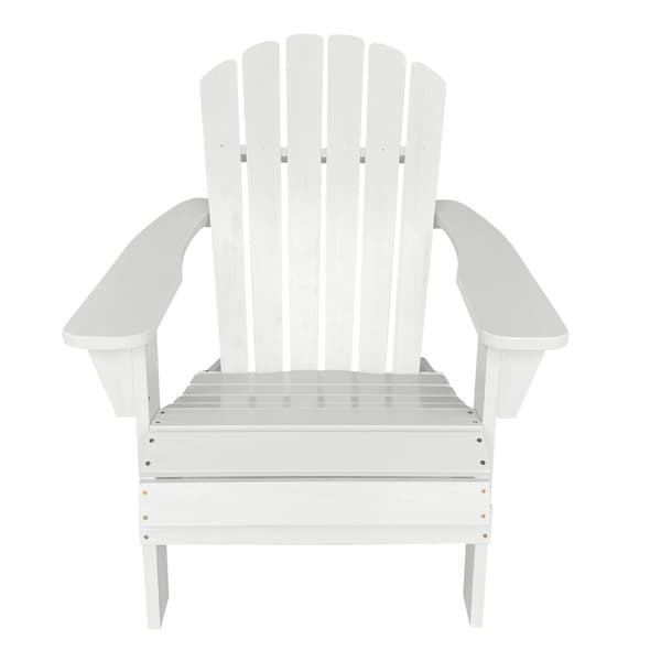 AXI Carmen Adirondack puinen tuoli valkoinen | Puinen puutarhatuoli / oleskelutuoli 1 hengelle käsinojilla ja korkealla selkänojalla | 90 x 78 x 93 cm