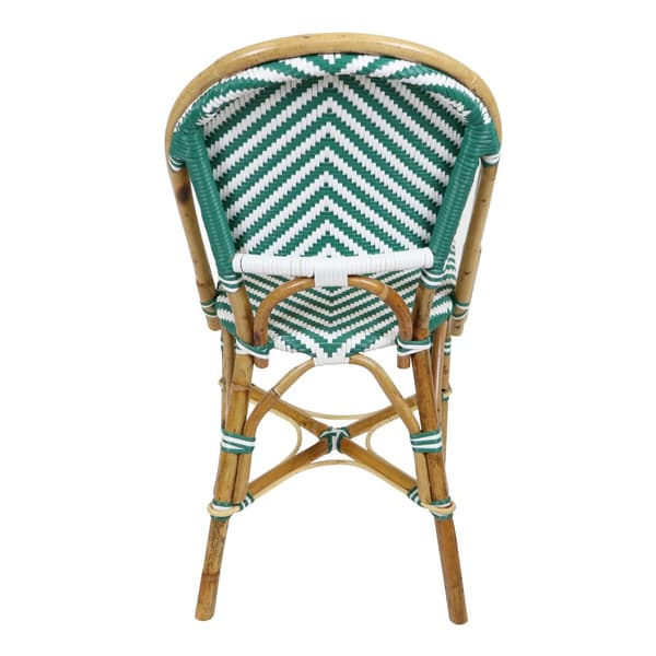 AXI Jacqueline 3-osainen bistro-setti vihreä/valkoinen | Bistro-setti 2 tuolia ja pöytä, rottinki, Vintage Design | Parvekesetti luonnon ja