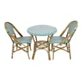 Pikkukuva 2 / 7: AXI Jacqueline 3-osainen bistro-setti vihreä/valkoinen | Bistro-setti 2 tuolia ja pöytä, rottinki, Vintage Design | Parvekesetti luonnon ja
