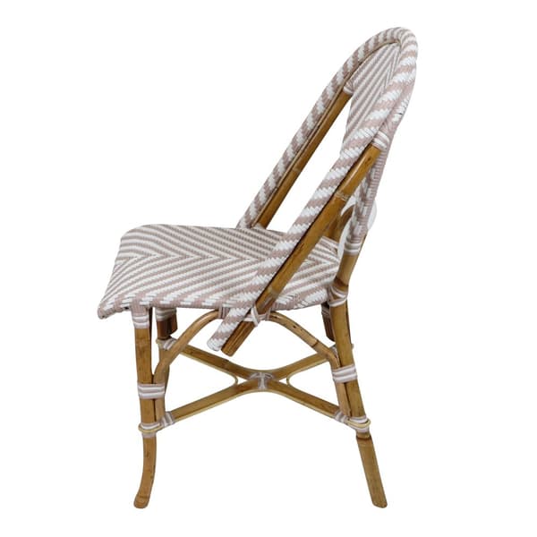 AXI Jacqueline 3-osainen bistrosetti ruskea/valkoinen | Bistrosetti 2 tuolia ja pöytä, rottinki, Vintage Design | Parvekesetti luonnon- ja