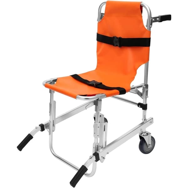 Sammenklappelig Transportstol, 159 Kg Belastningsevne, Justerbar Seler, Kompakt Design,Appelsin