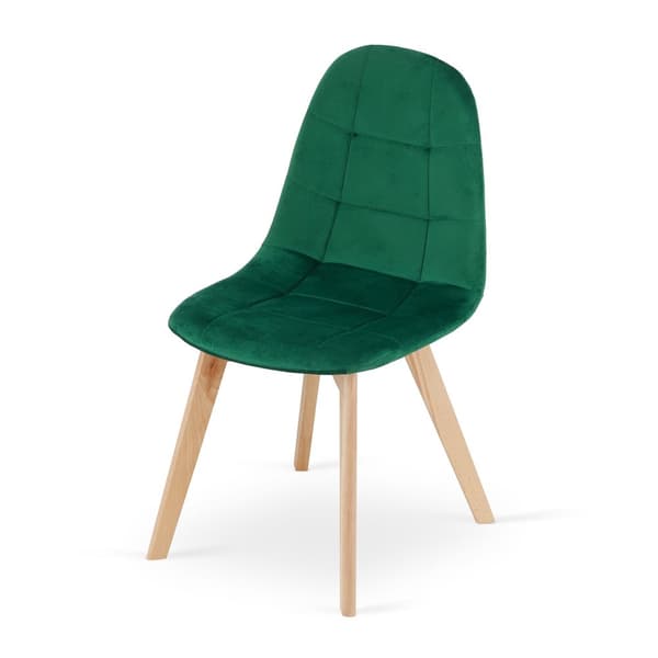 BORA stol - mørkegrøn velour x 4