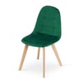 Miniatyrbillede 5 af 7: BORA stol - mørkegrøn velour x 4