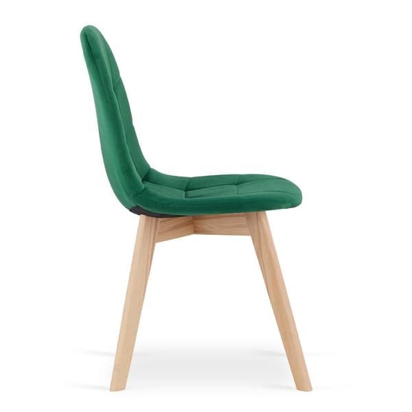 BORA stol - mørkegrøn velour x 4