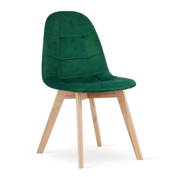 BORA stol - mørkegrøn velour x 4