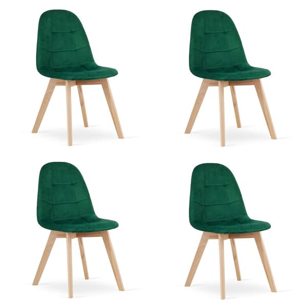 BORA stol - mørkegrøn velour x 4