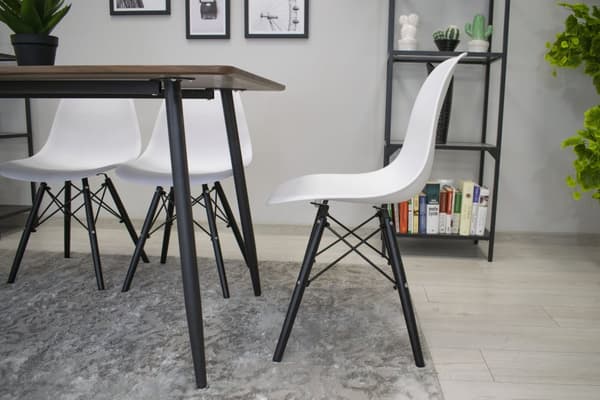 OSAKA stol vit/svart ben x 2