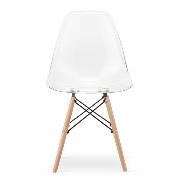 OSAKA stol transparent / naturliga ben x 4