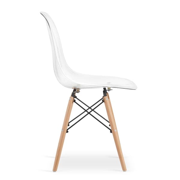 OSAKA stol transparent / naturliga ben x 4