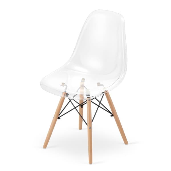 OSAKA stol transparent / naturliga ben x 4