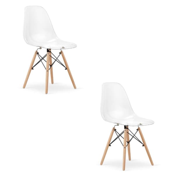 OSAKA stol transparent / naturlige ben x 2