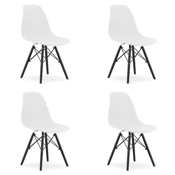 OSAKA stol hvide/sorte ben x 4