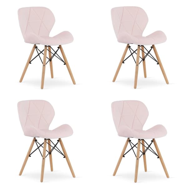 LAGO Velourstol - pink x 4