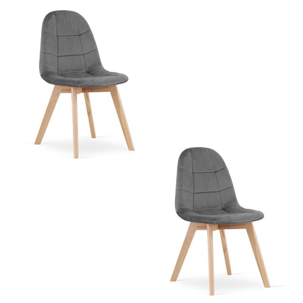 BORA Stol - Mörkgrå sammet x 2
