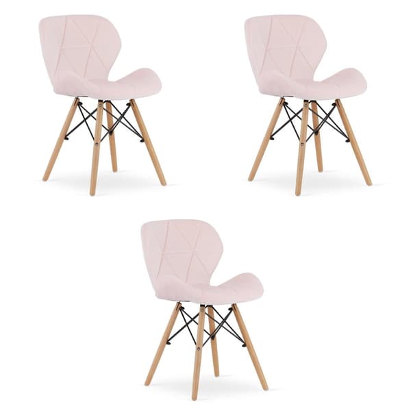 LAGO Velourstol - pink x 3