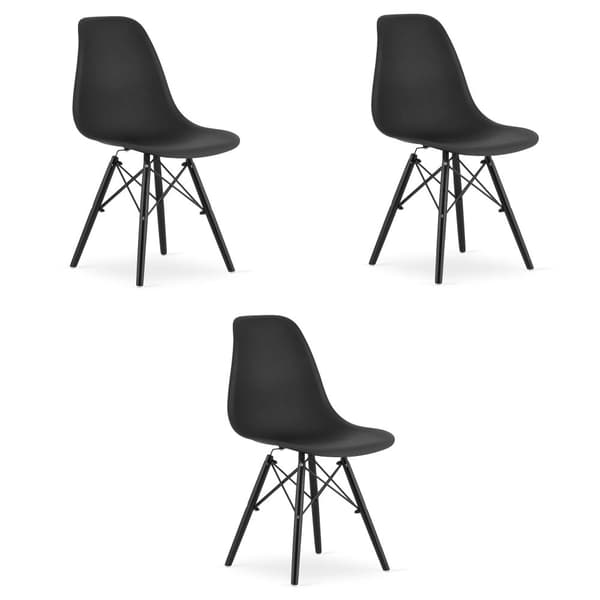 OSAKA stol svart / svarta ben x 3