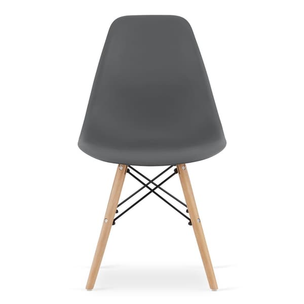OSAKA stol mörkgrå / naturliga ben x 3