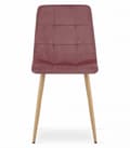 Miniatyrbild 3 av 9: KARA stol - rosa sammet / träfärgade ben x 3