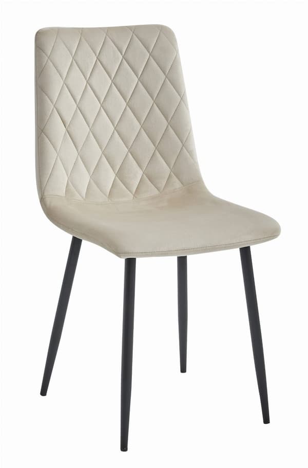 TURIN stol - beige sammet x 2