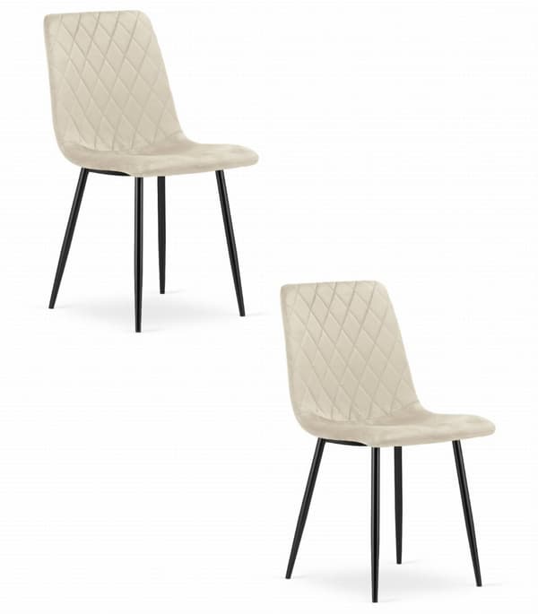 TURIN stol - beige sammet x 2