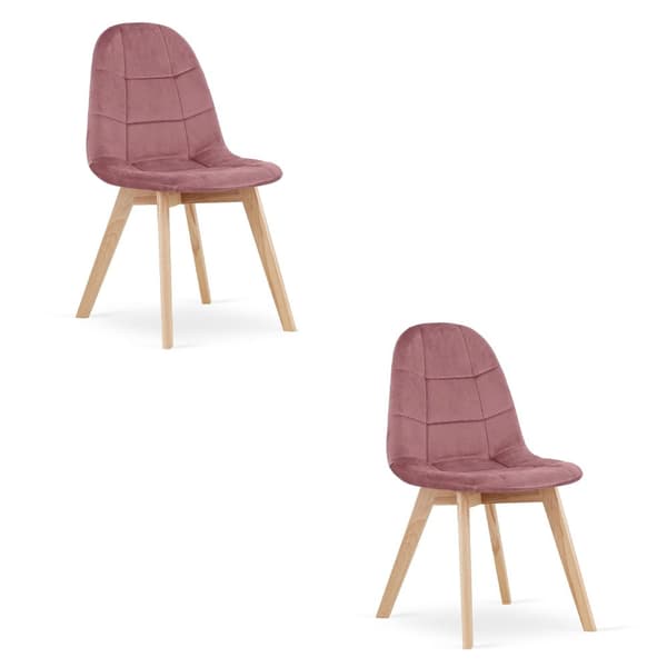 BORA stol - mörkrosa sammet x 2