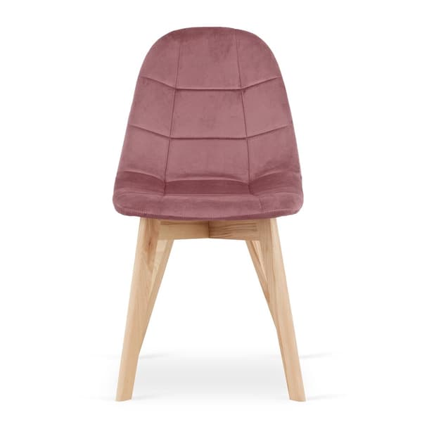 BORA stol - mørkerosa velour x 4
