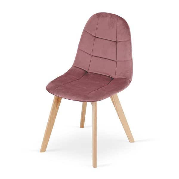 BORA stol - mørkerosa velour x 4