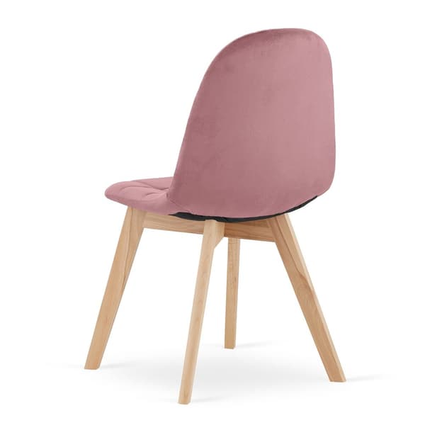 BORA stol - mørkerosa velour x 4