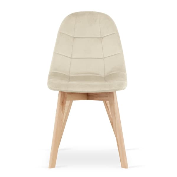 BORA stol - beige sammet x 2