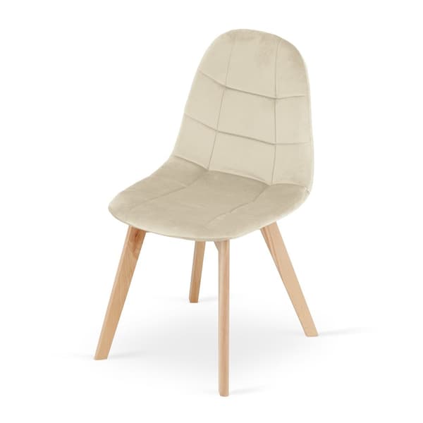 BORA stol - beige sammet x 2