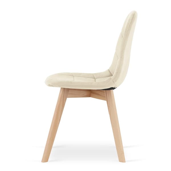BORA stol - beige sammet x 2