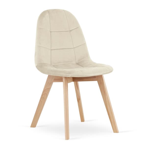 BORA stol - beige sammet x 2