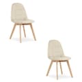 Miniatyrbild 1 av 7: BORA stol - beige sammet x 2