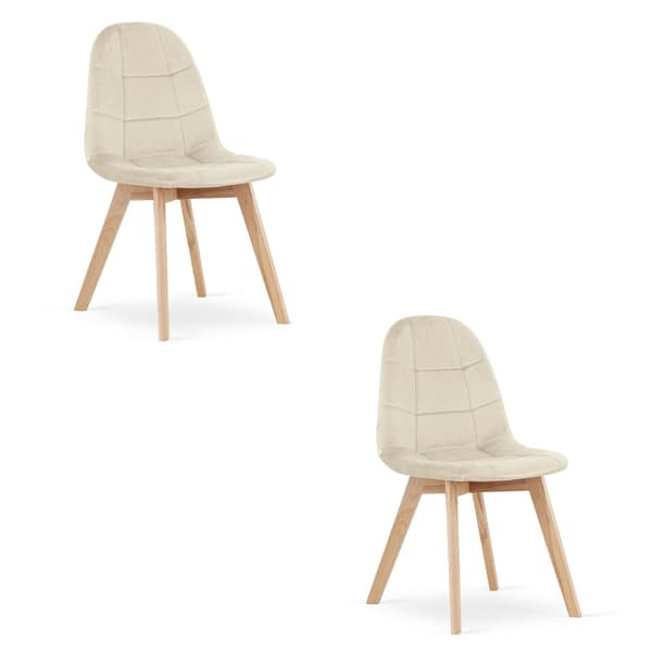 BORA stol - beige sammet x 2