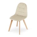 Miniatyrbild 4 av 7: BORA stol - beige sammet x 3