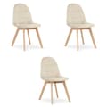 Miniatyrbild 1 av 7: BORA stol - beige sammet x 3