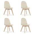 Miniatyrbild 1 av 7: BORA stol - beige sammet x 4
