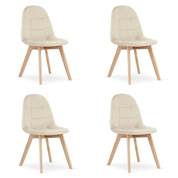 BORA stol - beige sammet x 4