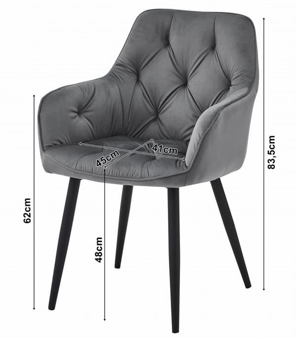 JORK stol - rosa sammet / svarta ben x 1