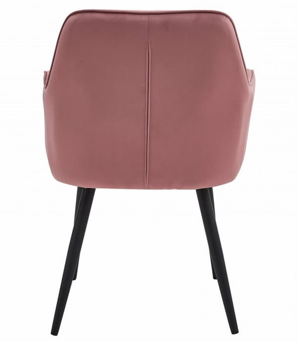 JORK stol - rosa sammet / svarta ben x 1