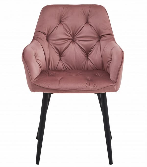 JORK stol - rosa sammet / svarta ben x 1