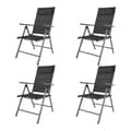 Miniatyrbillede 1 af 6: AXI Mack Campingstole Antracit/sort, sæt med 4 stk.  | Kompakt, sammenklappelig havestol, 7 indstillinger, med pude | Aluminiumsstel | Campingstol
