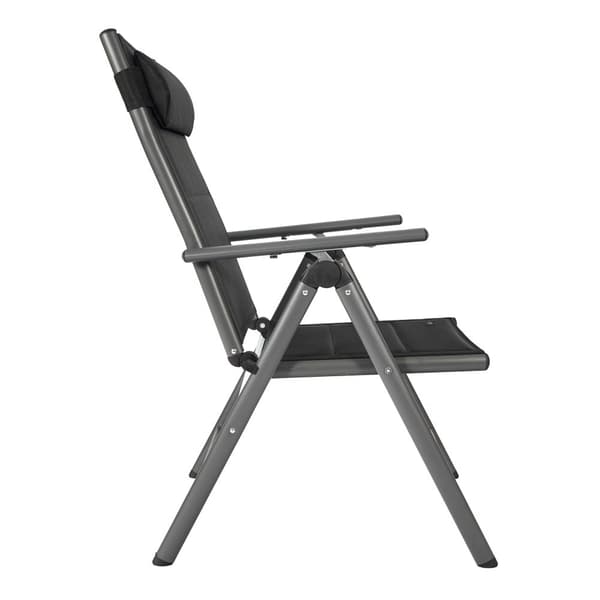 AXI Mack campingstol Antracit/sort, Sæt med 6 stk | Compacte, opvouwbare tuinstoel, 7 standen, met kussen | Aluminium frame | Campingstoel 68 – 97