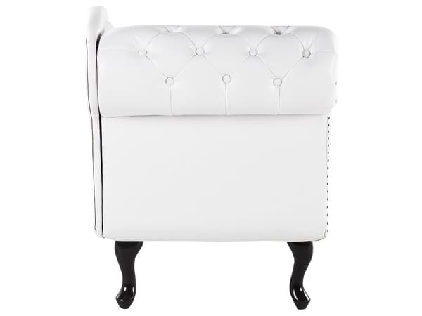 Divaani valkoinen 170 x 61 x 79 cm keinonahka puu vaneri vasen napitettu verhoilunaula