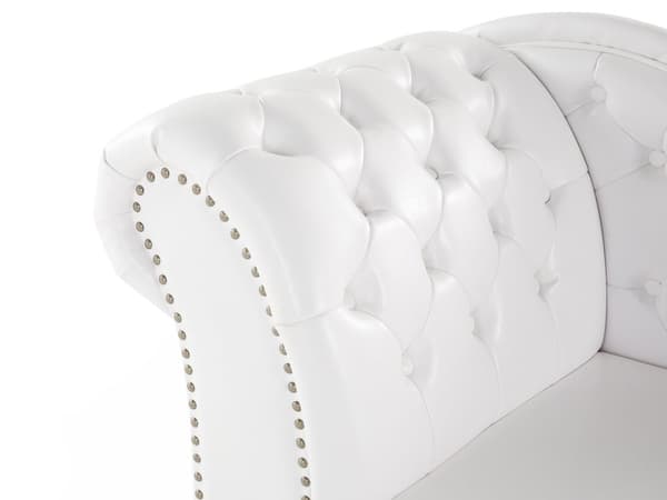 Divaani valkoinen 170 x 61 x 79 cm keinonahka puu vaneri vasen napitettu verhoilunaula