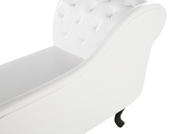 Divaani valkoinen 170 x 61 x 79 cm keinonahka puu vaneri vasen napitettu verhoilunaula